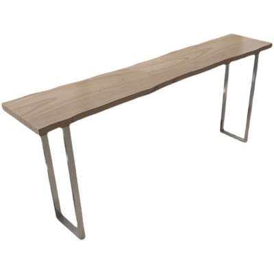 Modernes rechteckiges Bartisch-Set aus massivem Holz, 1/5-teilig, Thekentisch mit r&uuml;ckenfreien Hockern