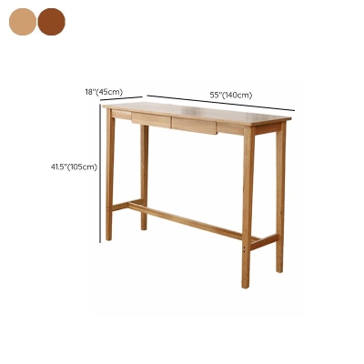 Massivholz-Bartisch, moderner rechteckiger Bartisch mit Stauraum