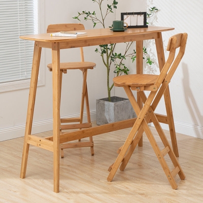 Industrieller rechteckiger Holz-Thekentisch, 1/3-teiliges Bartisch-Set f&uuml;r Caf&eacute;