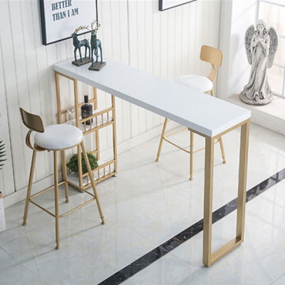 Glam 1/2/3-teiliges Bartisch-Set, rechteckiger Marmor-Thekentisch mit hohen Hockern