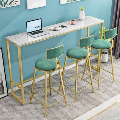 Glam Marmor-Bartisch-Set, 1/2/4-teilig, rechteckig, Ladenthekenh&ouml;he, Pub-Set