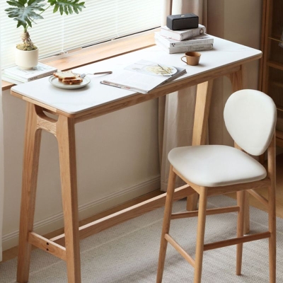 Zeitgen&ouml;ssischer Trestle-Bar-Esstisch, Barhocker-Tisch aus massivem Holz