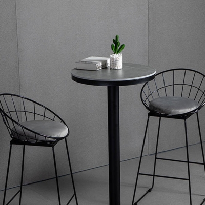 Industrielles rundes Bartisch-Set, 1/2/3-teilig, gesinterter Stein-Bartisch-Set f&uuml;r das Esszimmer