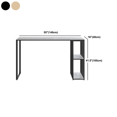 1/3-teiliges, modernes Bartisch-Set aus Eisen, rechteckiges Bistro-Set mit wei&szlig;er Marmorplatte und Regal