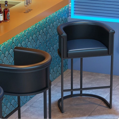 Industrielles 1/2/3-teiliges schwarzes Bartisch-Set, rundes Bistro-Set mit Hockern mit solider R&uuml;ckenlehne