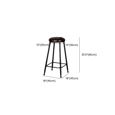 Glam armloser Thekenhocker, Caf&eacute;-Barhocker aus Eisen mit Kissen und Pedal