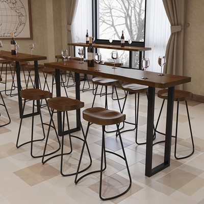 Set da pranzo per pub Glam Wood 1/2/5/7/9 pezzi Set tavolo da bar da pub in marrone