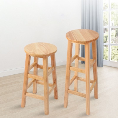 Sgabello moderno in legno Sgabello rotondo in finitura opaca per interni