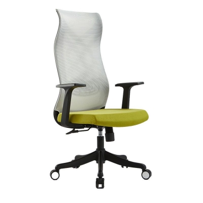 Sedia da ufficio con braccioli fissi Sedia da scrivania in microfibra con schienale alto girevole ergonomica