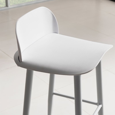 Barhocker aus Metall im modernen Stil, Kunststoff-Thekenhocker mit niedriger R&uuml;ckenlehne f&uuml;r den Innenbereich