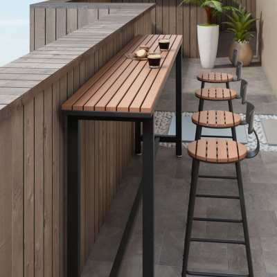 1/4/5-teiliges Holz-Barhocker- und Tischset mit mattem Finish f&uuml;r die Hausbar