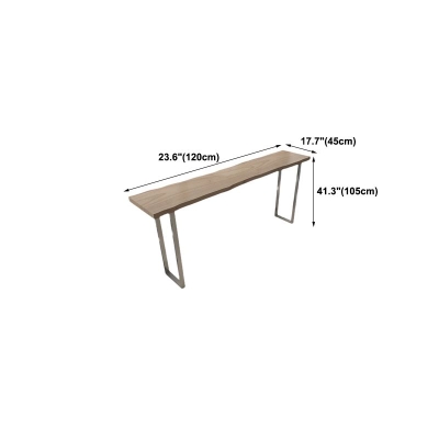 Bartisch aus massivem Holz mit Silber- und Metallbasis f&uuml;r K&uuml;che, Wohnzimmer, Kaffeezimmer