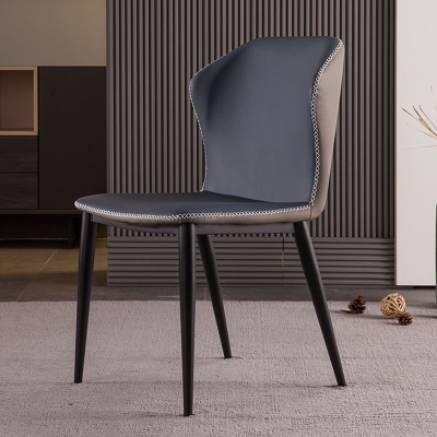 Sedie Parsons Wingback in stile industriale Sedie da pranzo in pelle per uso domestico
