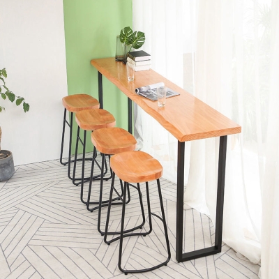 Set tavolo da bar moderno in legno da 1/4/5 pezzi Tavolo da bar rettangolare con sgabelli alti per cucina