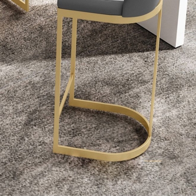 Esszimmerhocker aus Kunstleder, Eimer-Barhocker mit goldenem Metallgestell