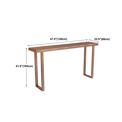 Moderner Bartisch aus massivem Holz, braun, rechteckiger Cocktailtisch in Barh&ouml;he mit Kufengestell