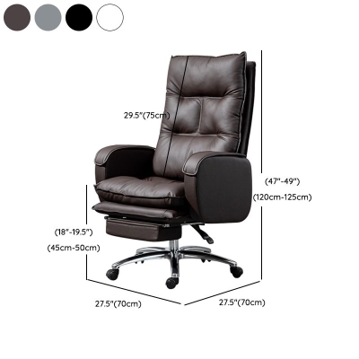 Stuhl ohne Armlehnen, moderner, ergonomischer B&uuml;rostuhl aus Leder mit Rollen
