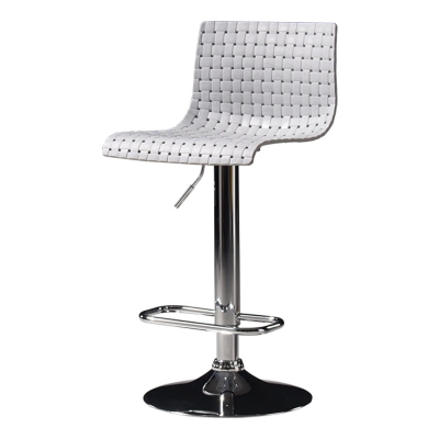 Hebbarer Barhocker im industriellen Stil, Thekenhocker aus Kunststoff mit Metallbeinen