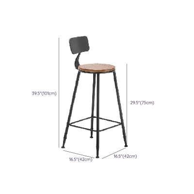 Thekenhocker im zeitgen&ouml;ssischen Stil, armloser Barhocker mit niedriger R&uuml;ckenlehne f&uuml;r den Innenbereich