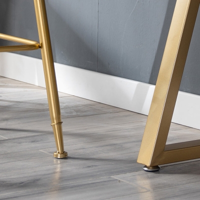 Stein-Bartisch Glamour&ouml;ser rechteckiger Bar-Esstisch mit doppeltem Sockel f&uuml;r das Wohnzimmer
