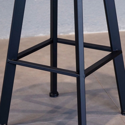 Industrielles 1/2/3-teiliges Bartisch-Set aus massivem Holz, rundes Bistro-Set