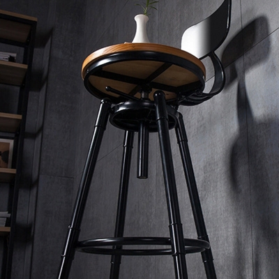 Massivholz-Thekenhocker, industrieller, h&ouml;henverstellbarer Hocker f&uuml;r das Wohnzimmer