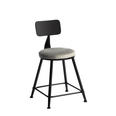Moderner Thekenhocker ohne Armlehnen, Barhocker aus Eisen mit Samtkissen f&uuml;r die Bar