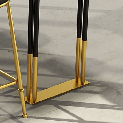 Moderner rechteckiger Bartisch aus Holz mit Metallbeinen