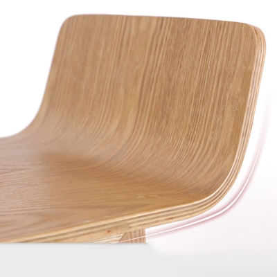Moderner Tresenhocker aus Holz ohne Armlehnen, Barhocker mit Fu&szlig;st&uuml;tze
