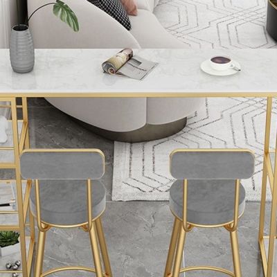 Double Pedestal Bar Stool Table Living Room Stone Bar Height Pub Table
