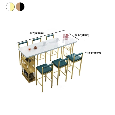 Pub-Tisch im glamour&ouml;sen Stil mit Metallgestell, rechteckiger Bartisch mit Massivholzplatte