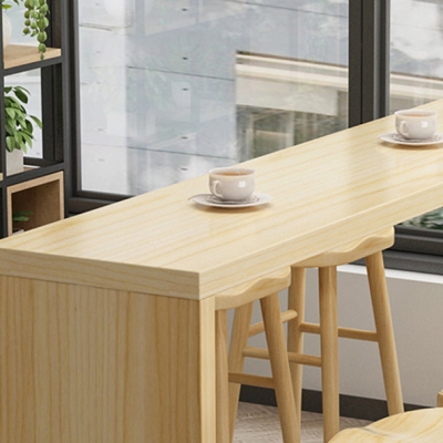 Modernes rechteckiges Bartisch-Set aus Kiefernholz, 1/5/9-teilig, Thekentisch mit r&uuml;ckenfreien Hockern