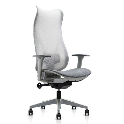 Poltroncina contemporanea con braccioli regolabili, altezza del sedile regolabile, sedia da ufficio girevole