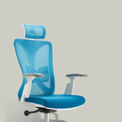 Sedia da scrivania moderna Sedia da computer in rete con schienale alto in blu