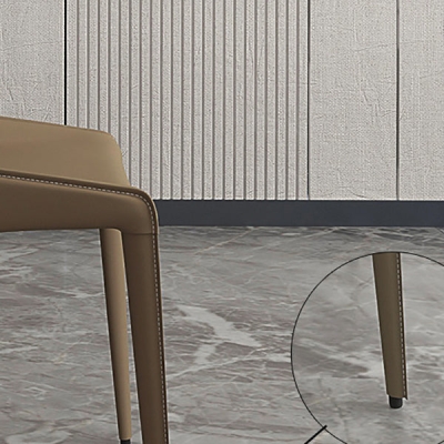 Sedia da pranzo in pelle, stile minimalista, con schienale massiccio e senza braccioli