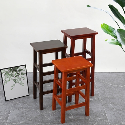 Barhocker aus massivem Holz, armloser, r&uuml;ckenfreier Thekenhocker f&uuml;r das Wohnzimmer