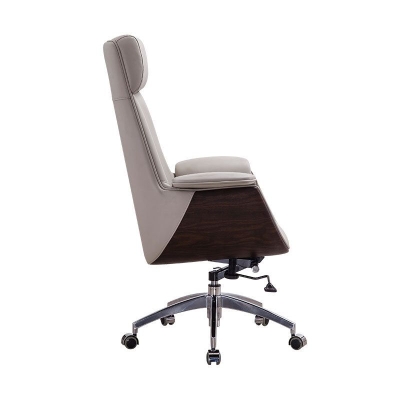 B&uuml;rostuhl mit mittlerer/hoher R&uuml;ckenlehne, drehbarer Leder-Schreibtischstuhl f&uuml;r Zuhause und B&uuml;ro