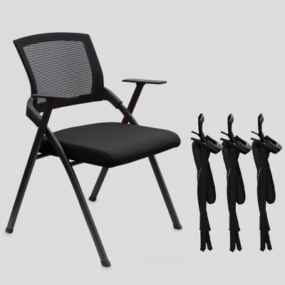 Moderner Konferenzstuhl mit mittlerer R&uuml;ckenlehne, ergonomischer B&uuml;rostuhl mit schwarzem Metallgestell