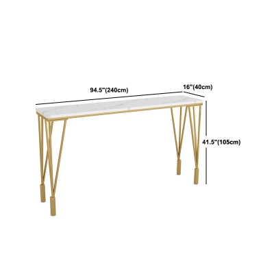Rechteckiger Bartisch mit Marmorplatte, luxuri&ouml;ser Bistrotisch mit 4 Beinen in Gold