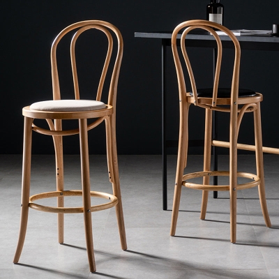Barhocker im modernen Stil, R&uuml;ckenlehne, Massivholz, Thekenhocker f&uuml;r Bristol