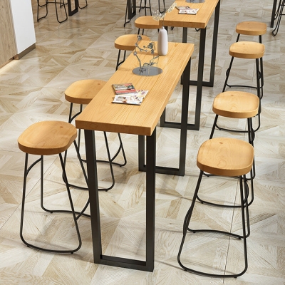 Modernes, nat&uuml;rliches Pub-Ess-Set, 1/2/4/5/7-teilig, Bartisch-Set aus Holz und Metall