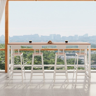 Thekenhocker im zeitgen&ouml;ssischen Stil, quadratischer Barhocker aus Holz mit Fu&szlig;st&uuml;tze