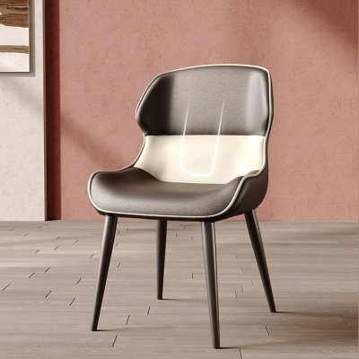 Moderner Brasserie-Esszimmerstuhl aus Kunstleder, Parsons-Stuhl in mattem Finish