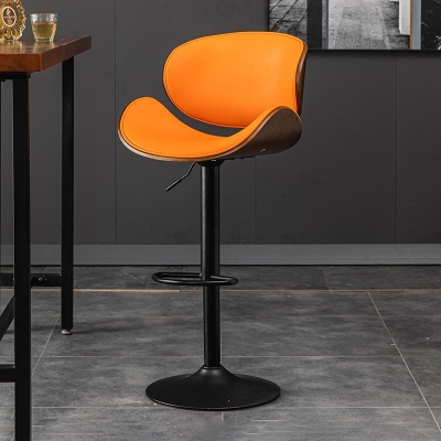 Glam Esszimmerhocker mit niedriger R&uuml;ckenlehne, h&ouml;henverstellbarer Barhocker mit Fu&szlig;st&uuml;tze