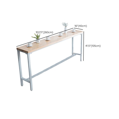 Rechteckiger Pub-Tisch in Barh&ouml;he mit Massivholzplatte und Metallsockel