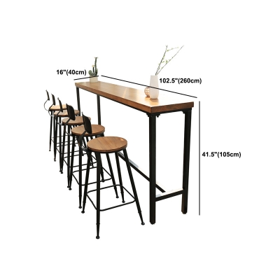 Modernes rechteckiges Bartisch-Set aus Kiefernholz, 1/5/6-teilig, Thekentisch mit hohen Hockern