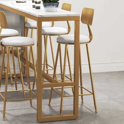Glam-Rechteck-Bistro-Bartisch f&uuml;r den Innenbereich, wei&szlig;er Steinbock, Kneipen-/Bartisch