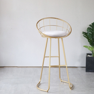 Thekenhocker im zeitgen&ouml;ssischen Stil, gepolsterter Barhocker mit Metallgestell