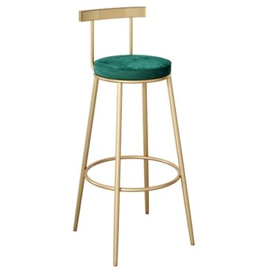 Zeitgen&ouml;ssischer Thekenhocker aus Samt, runder Wohnzimmer-Barhocker mit Metallbeinen