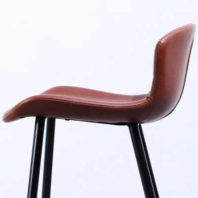 Moderner Barhocker mit Lederr&uuml;ckenlehne, Thekenhocker f&uuml;r das Wohnzimmer